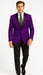 Velour Men's blazer Jacket Purple Two Button Party Suit & Tuxedo & w/ Black  Velvet or Suit Fab