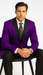 Velour Men's blazer Jacket Purple Two Button Party Suit & Tuxedo & w/ Black  Velvet or Suit Fab