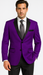 Velour Men's blazer Jacket Purple Two Button Party Suit & Tuxedo & w/ Black  Velvet or Suit Fab