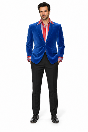 Velvet Blazer - Mens Velvet Jacket Royal Blue Velvet Unique Fashion Designer Men'S Dress Sale Jacket