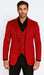 Velvet Paisley Blazer - Comes With Free Vest and Pants - Slim Fit - Red Chirstmad New Year Holiday Suit