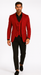 Velvet Paisley Blazer - Comes With Free Vest and Pants - Slim Fit - Red
