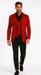 Velvet Paisley Blazer - Comes With Free Vest and Pants - Slim Fit - Red Chirstmad New Year Holiday Suit