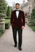 Velvet Blazer - Mens Velvet Jacket Mens 2 Button Modern Fit Suits Shawl Lapel  Wine ~ Maroon Burgundy Suit