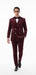 Velvet Suit - Double Breasted Suit - Burgundy Suit - Velvet Fabric Pants Slim Suit