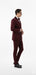Velvet Suit - Double Breasted Suit - Burgundy Suit - Velvet Fabric Pants Slim Suit Style# DB22