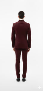 Velvet Suit - Double Breasted Suit - Burgundy Suit - Velvet Fabric Pants Slim Suit