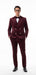 Velvet Suit - Double Breasted Suit - Burgundy Suit - Velvet Fabric Pants Slim Suit Style# DB22