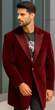 Velvet Tuxedo - Three Quarter - CarCoat Burgundy