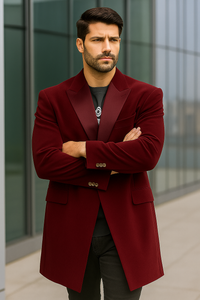 Velvet Tuxedo - Three Quarter - CarCoat Burgundy