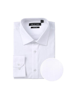 "Verno Men's White 100% Cotton Classic Fit Dress Shirt"