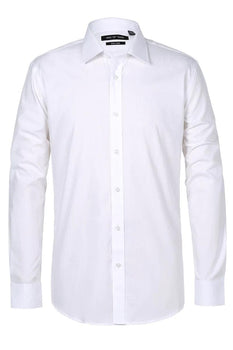 Verno Men's White 100% Cotton Classic Fit Dress Shirt"  MensUSA