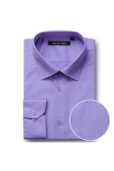 "Verno Mens Classic Spread Collar Dress Shirt in Lavender" - Elegant Mensattire