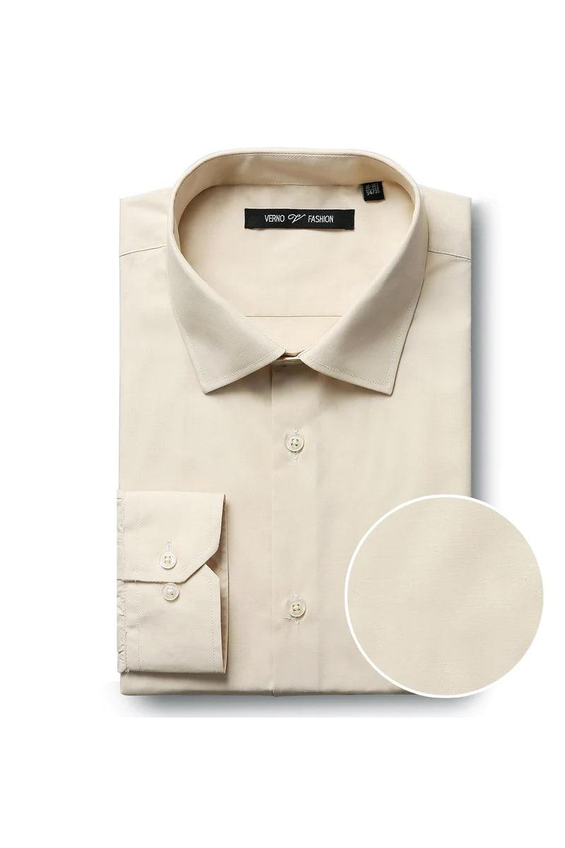 cream color men's dress shirt Steven Land Elite Non Iron Cream Jacquard Dot French Cuff Dress Shirt DSW2256