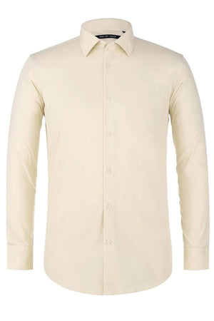 Verno Mens Classic Spread Collar Dress Shirt - Taupe - Elegant Mensattire