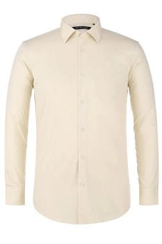 Verno Mens Classic Spread Collar Dress Shirt - Taupe - Elegant Mensattire