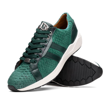 Marco Di Milano Verona Python & Calfskin Sneakers Green