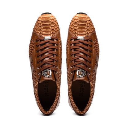 Marco Di Milano Verona Python & Calfskin Sneakers Honey