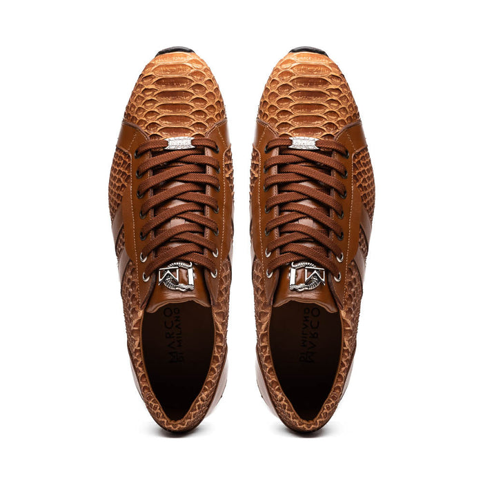 Marco Di Milano Verona Python & Calfskin Sneakers Honey