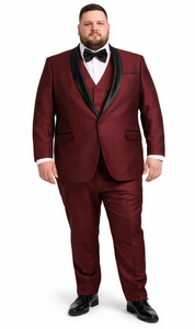 Versailles 1-Button Burgundy Tuxedo Set – Men’s Shawl Lapel Formalwear