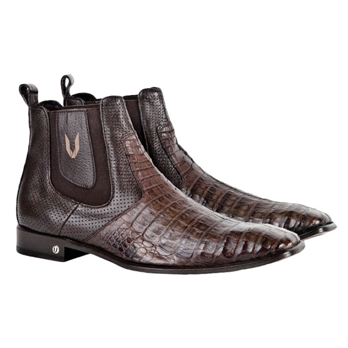 Vestigium Caiman Belly Chelsea Boots Brown - Brown
