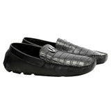 Vestigium Caiman Belly Driving Loafers Black - Black Caiman Belly men's driving loafer