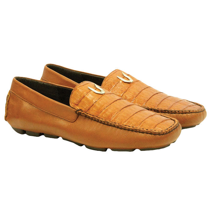 Vestigium Caiman Belly Driving Loafers Cognac - Cognac Caiman Belly men's driving loafer