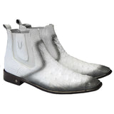 Vestigium Ostrich Chelsea Boots Faded White - Faded White