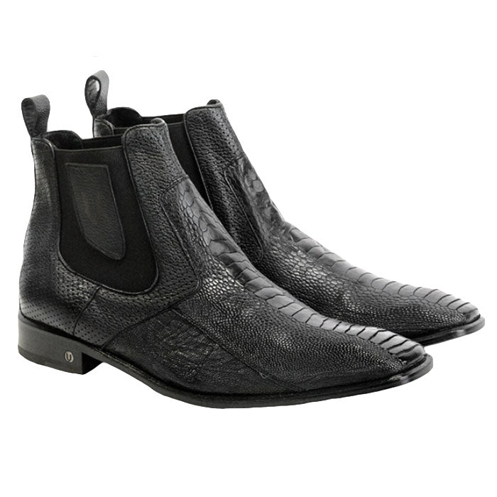 Vestigium Ostrich Leg Chelsea Boots Black - Black