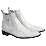 Vestigium Ostrich Leg Chelsea Boots White