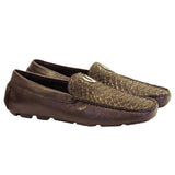 Vestigium Python Driving Loafers Brown Nobuck - Brown Nobuck Python men's driving loafer