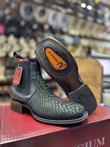 Vestigium Python Nubuck Exotic Ankle Boots Black