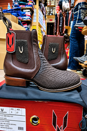 Vestigium Python Nubuck Exotic Ankle Boots Brown