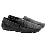 Vestigium Shark Driving Loafers Black - Black Shark men's driving loafer