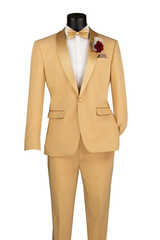 Light Gold Shawl Lapel Tuxedo by Spectrum – Elegant 3-Piece Formal Wear