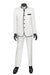 Mens White Sharkskin Mandarin Collar Tuxedo - 2 Piece Slim Fit Luxury Set