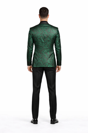 "Posh Paisley Velvet" Emerald Tuxedo Jacket (Separates)