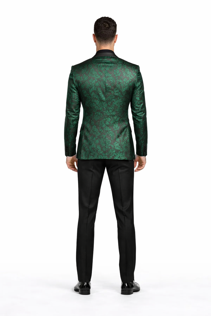 "Posh Paisley Velvet" Emerald Tuxedo Jacket (Separates)