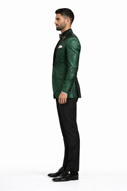 "Posh Paisley Velvet" Emerald Tuxedo Jacket (Separates)