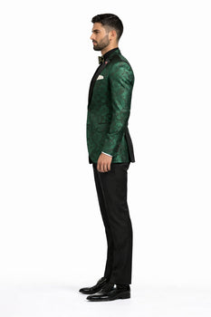 "Posh Paisley Velvet" Emerald Tuxedo Jacket (Separates)
