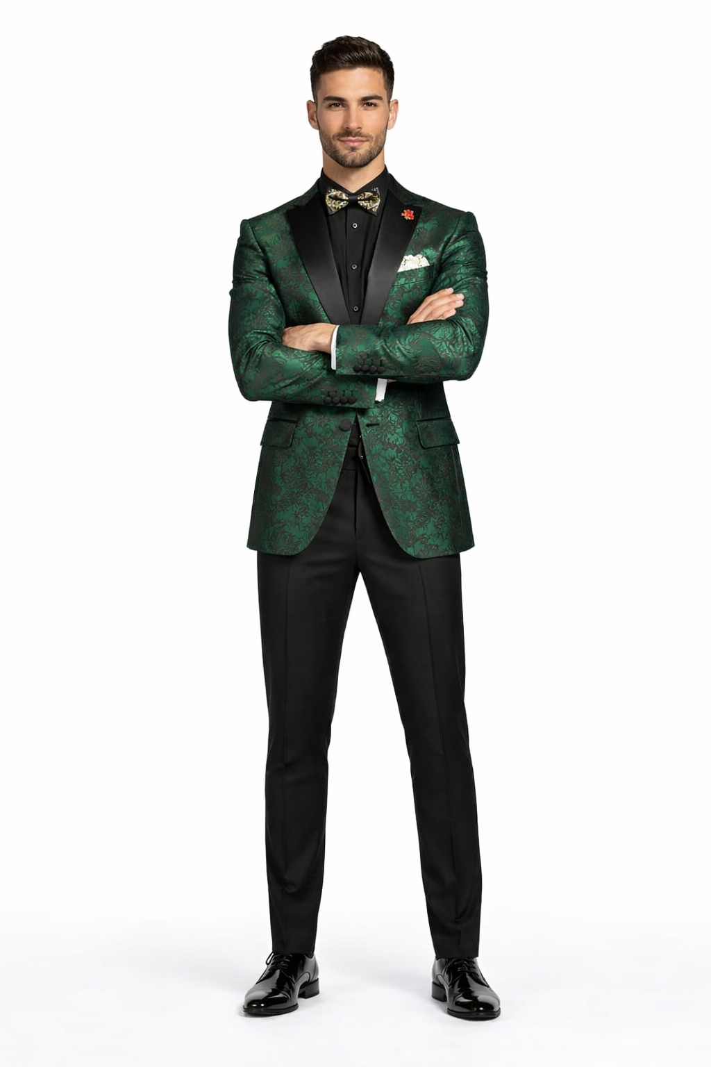 "Posh Paisley Velvet" Emerald Tuxedo Jacket (Separates)
