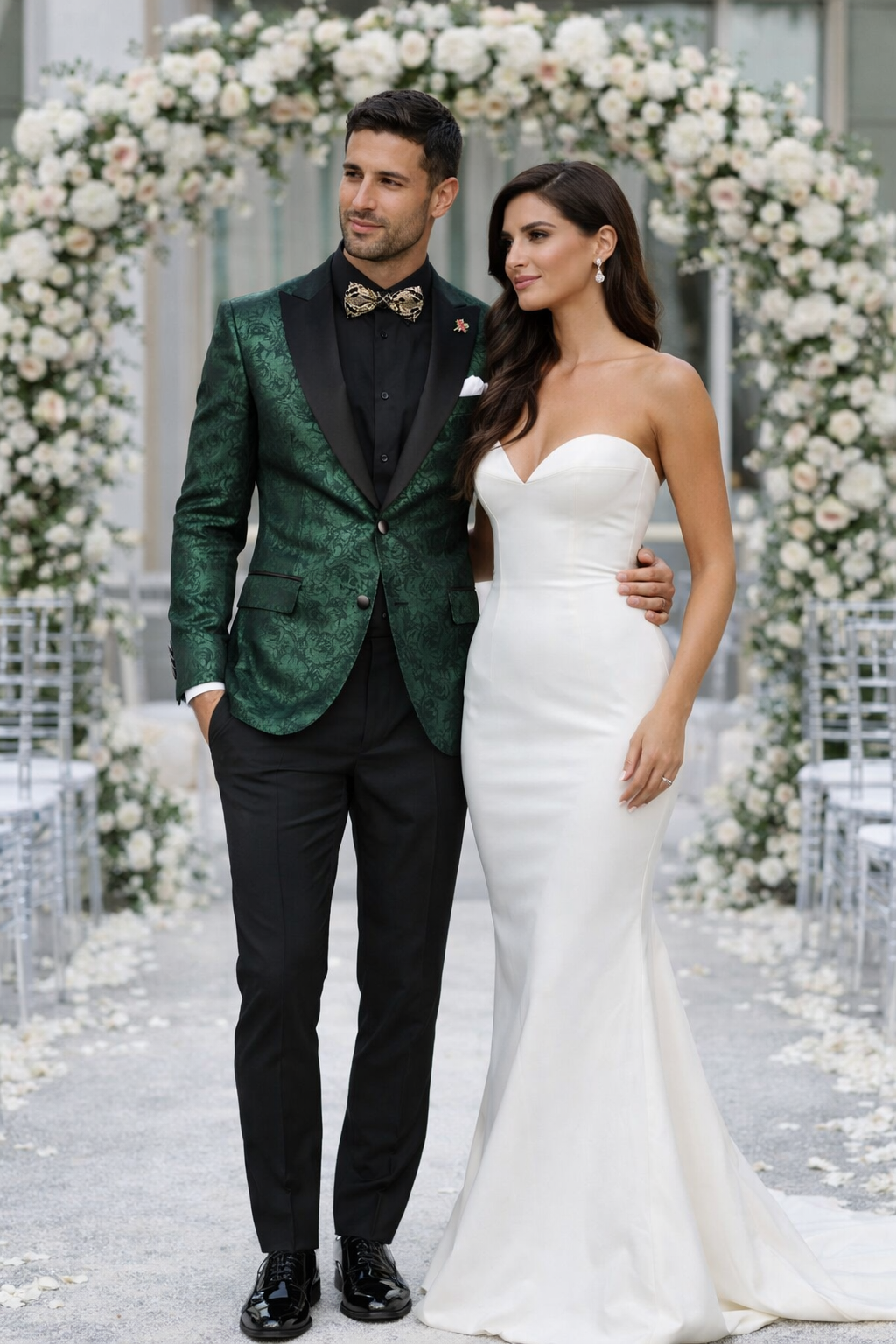 "Posh Paisley Velvet" Emerald Tuxedo Jacket (Separates)