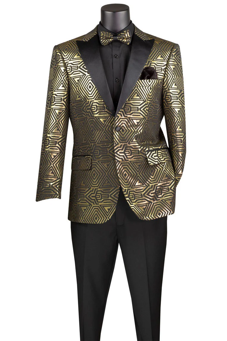 Giza Glamour Gold Tuxedo Jacket