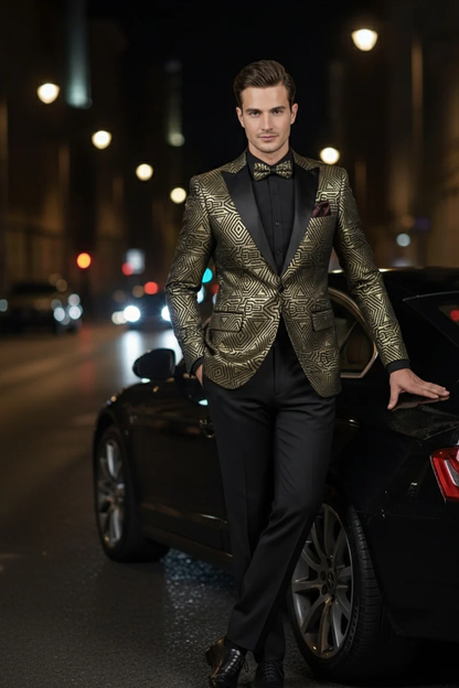 Giza Glamour Gold Tuxedo Jacket