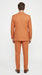 Vinci Mens Orange Three Piece Suit – Orange Windowpane Plaid 3PC Formal Suit for Wedding, Church and Business Holloween Color