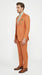 Vinci Mens Orange Three Piece Suit – Orange Windowpane Plaid 3PC Formal Suit for Wedding, Church and Business Holloween Color