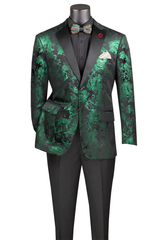 Posh Paisley Velvet Emerald Tuxedo Jacket