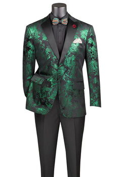 Posh Paisley Velvet Emerald Tuxedo Jacket