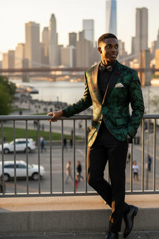 Posh Paisley Velvet Emerald Tuxedo Jacket