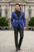Posh Paisley Velvet Royal Blue Tuxedo Jacket